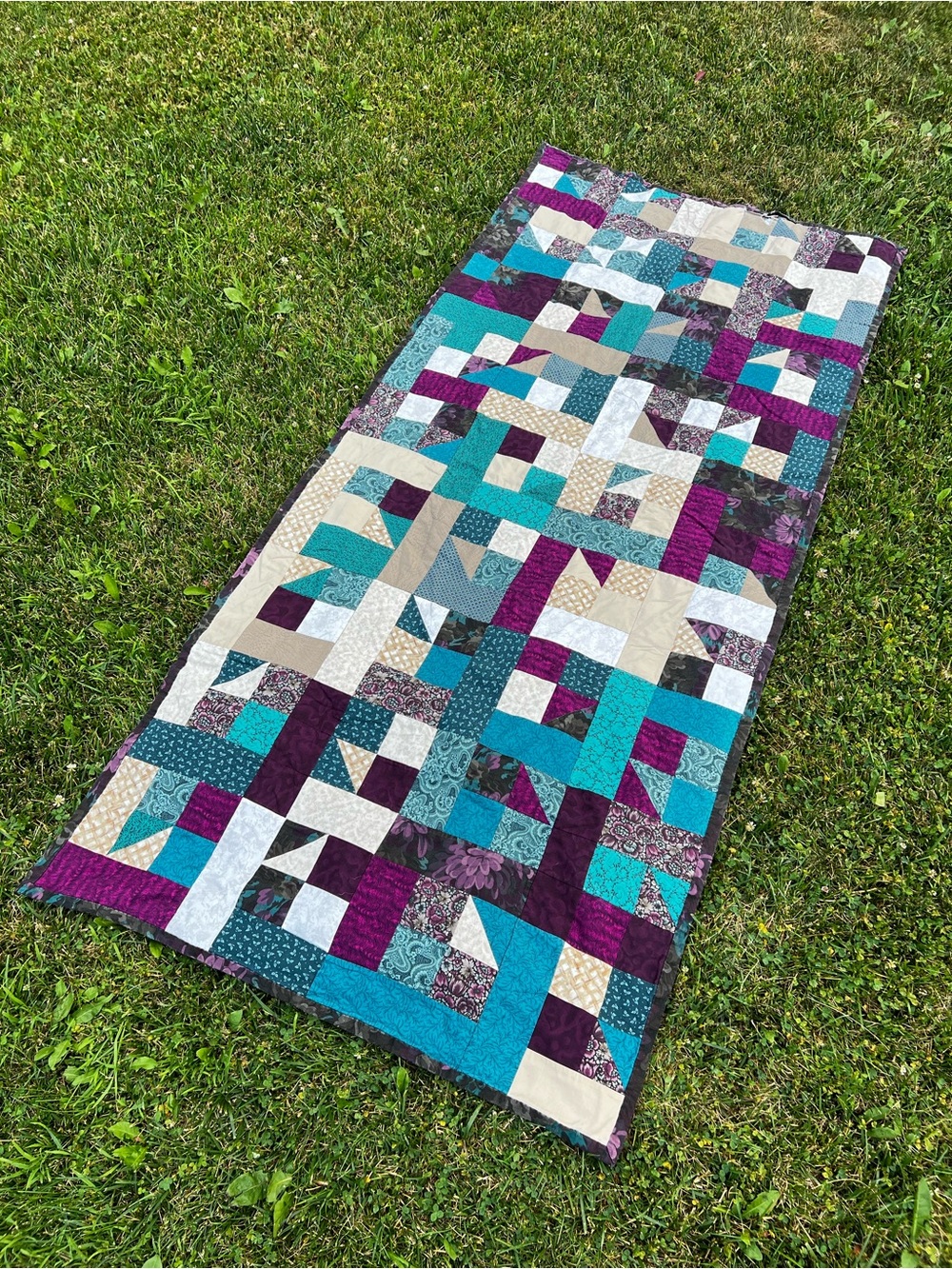 Vintage Handmade Cottagecore Quilted Blanket